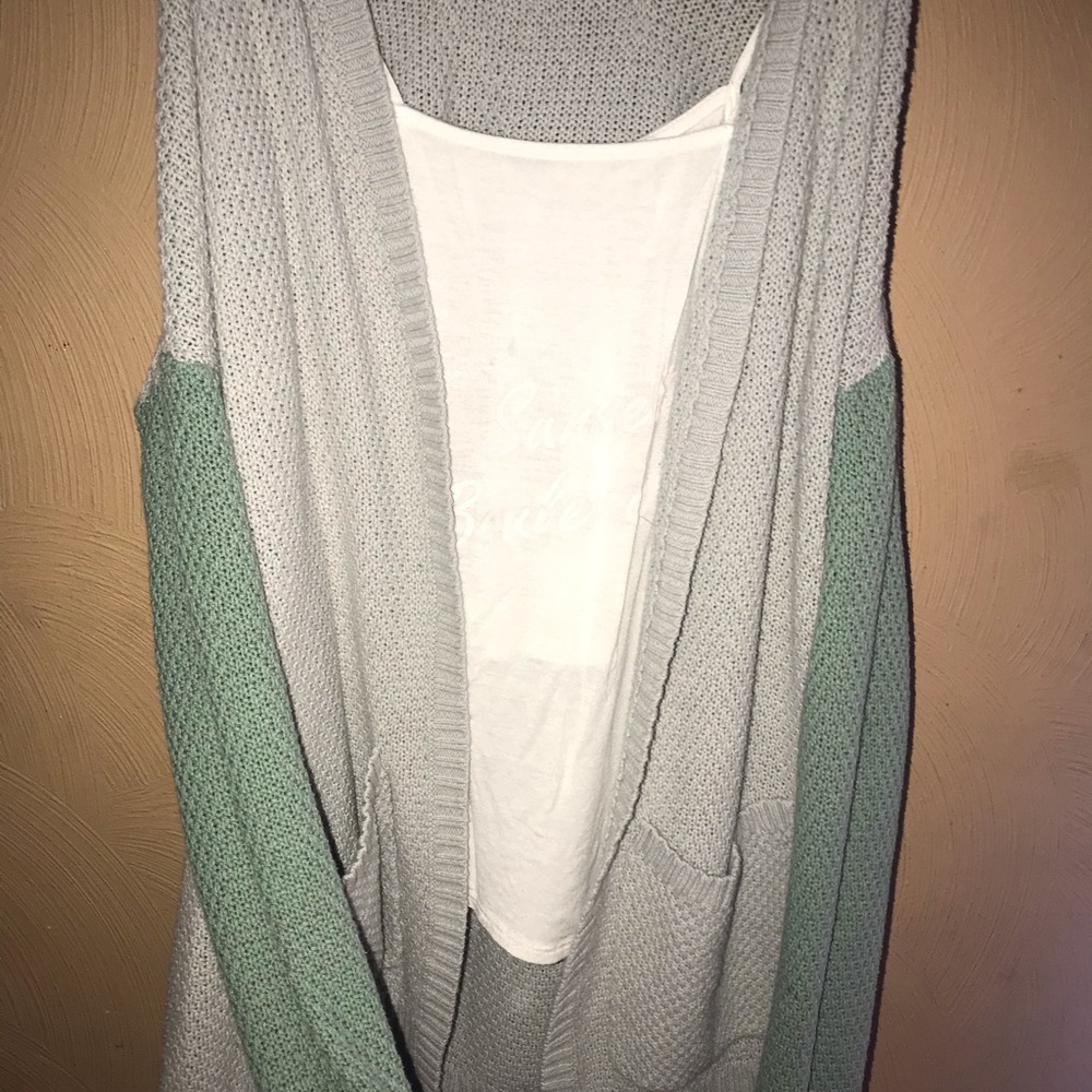 Green/Grey cardigan
